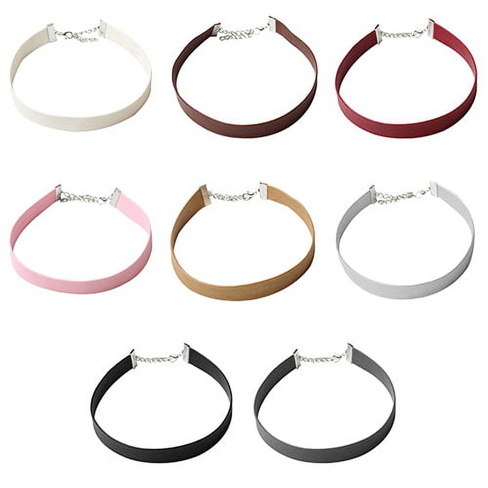 Jiaroswwei Women's Fashion Simple Style Punk Faux Leather Collar Choker Necklace Jewelry